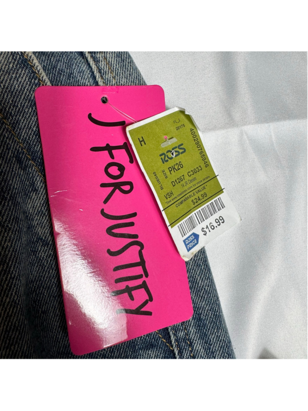 J For Justify Women's Wide Leg Cargo Jeans Size 3 Blue - Picture 4 of 7